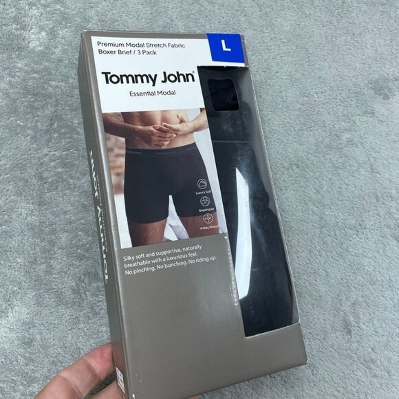 Tommy John Essential Modal Boxer Brief 3-Pack Large Black New a1497 - Picture 1 of 6